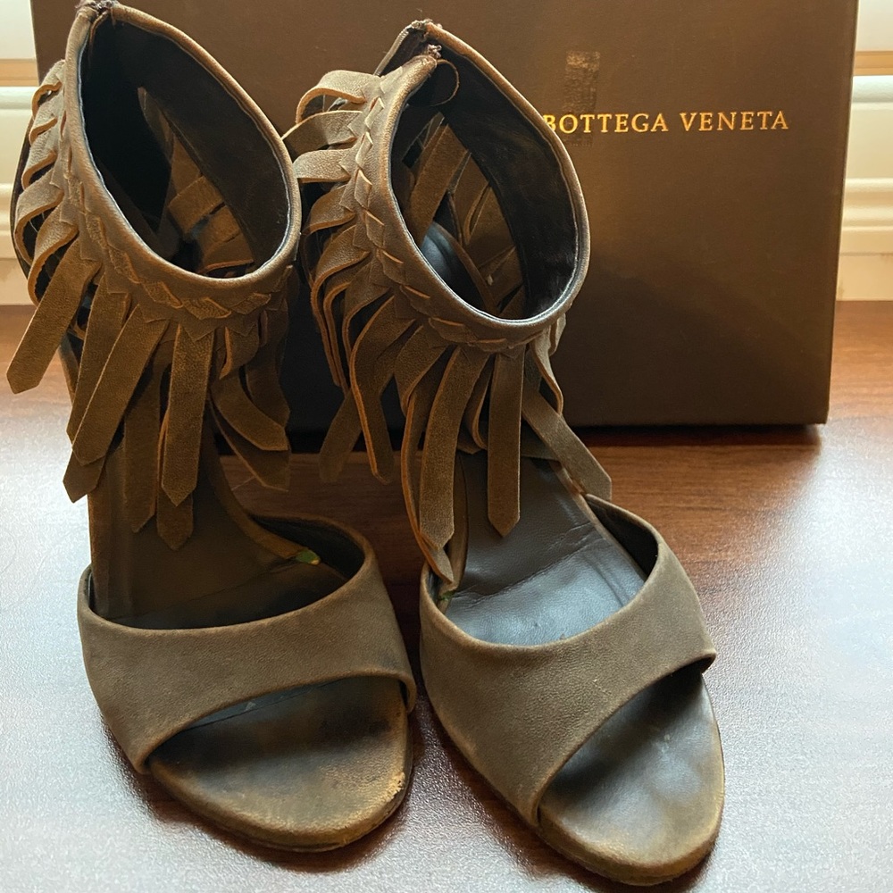 Bottega Veneta fringe suede sandal
